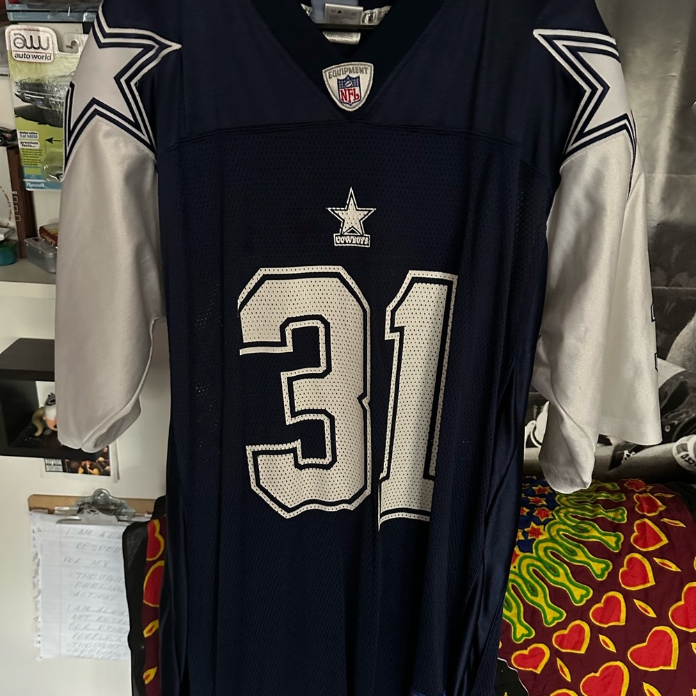 Vintage Mirage Dallas Cowboys Toggle clasp, Underarm vents, leather collar 1992
